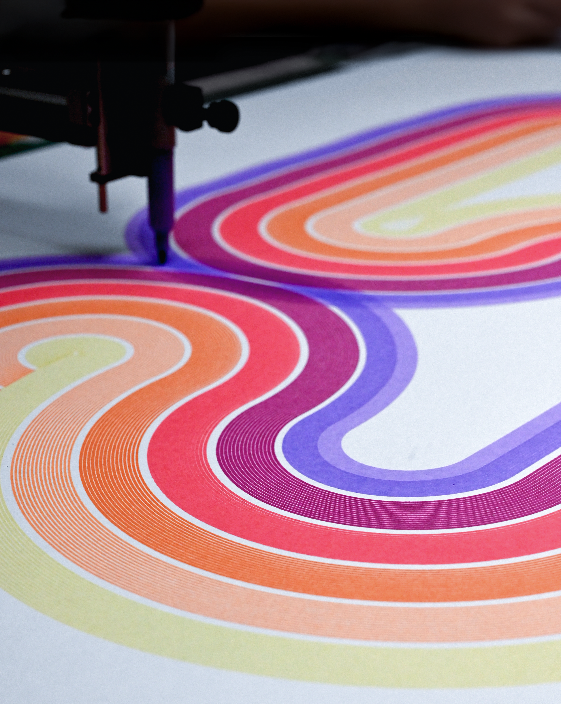 pen plotter art, generative art prints, algorithmic art,Top view