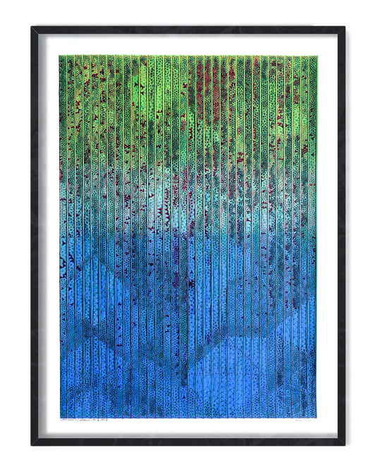 Geometric line art exploring grain texture and light – machine-drawn artwork- pen plotter art, generative art prints, algorithmic art