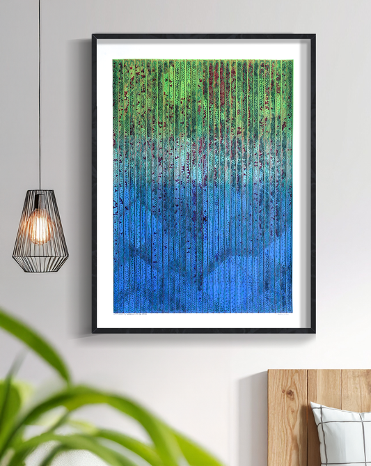 Geometric line art exploring grain texture and light – pen plotter art, generative art prints, algorithmic art