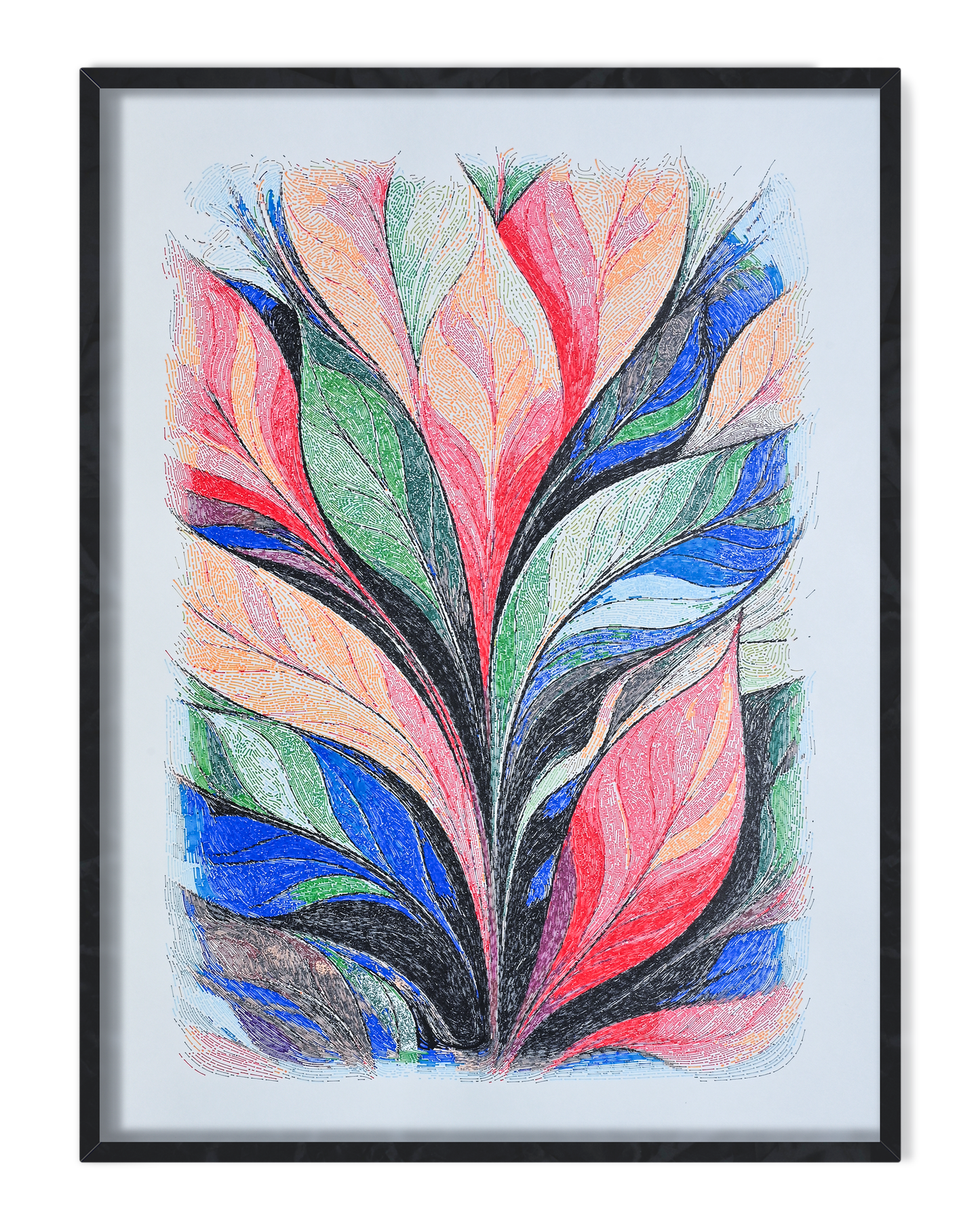 pen plotter art, generative art prints, algorithmic art
 line art symbolizing perception and depth – handmade plotter print- Right