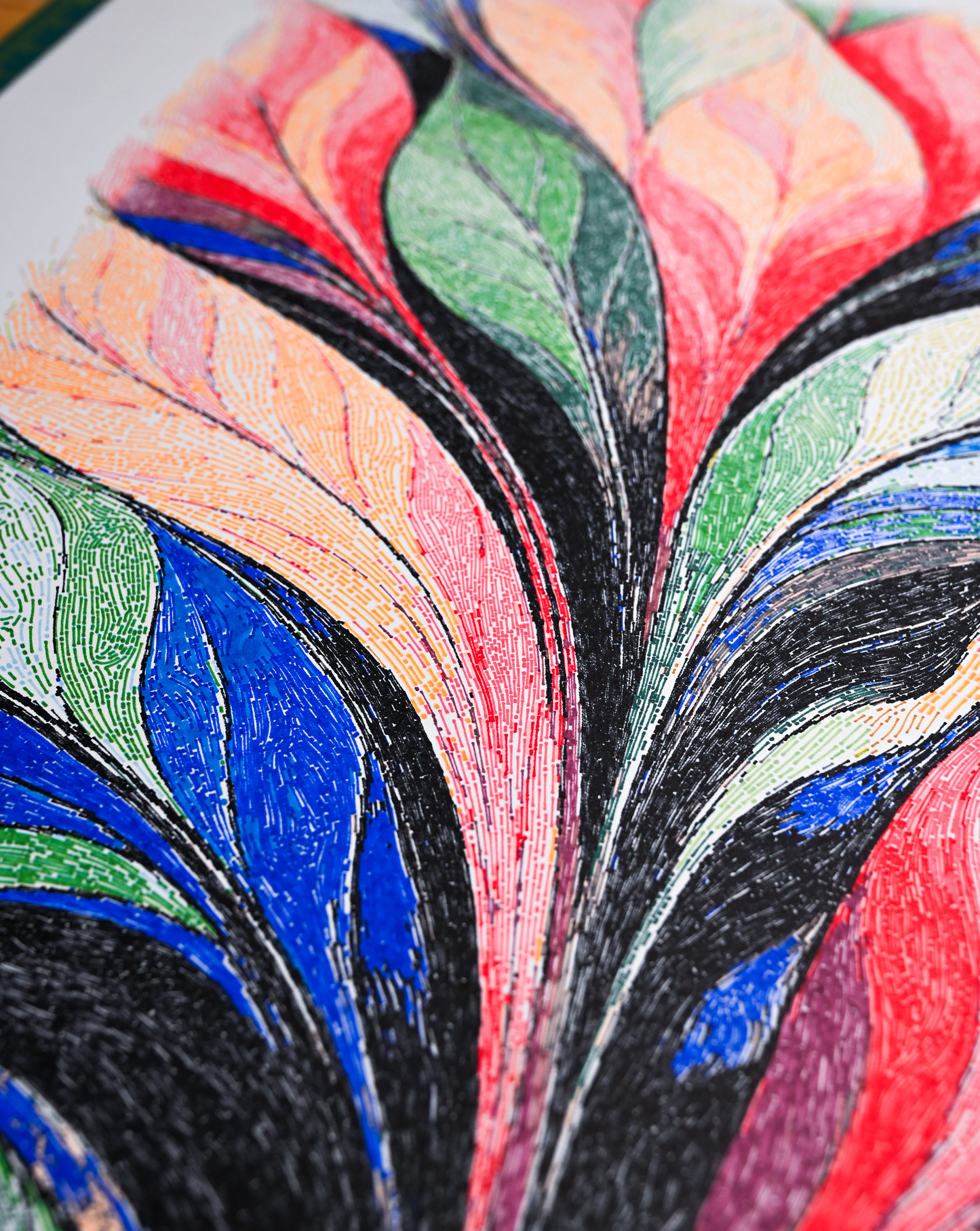 Abstract geometric line art symbolizing perception and depth – handmade plotter print- Side- pen plotter art, generative art prints, algorithmic art
