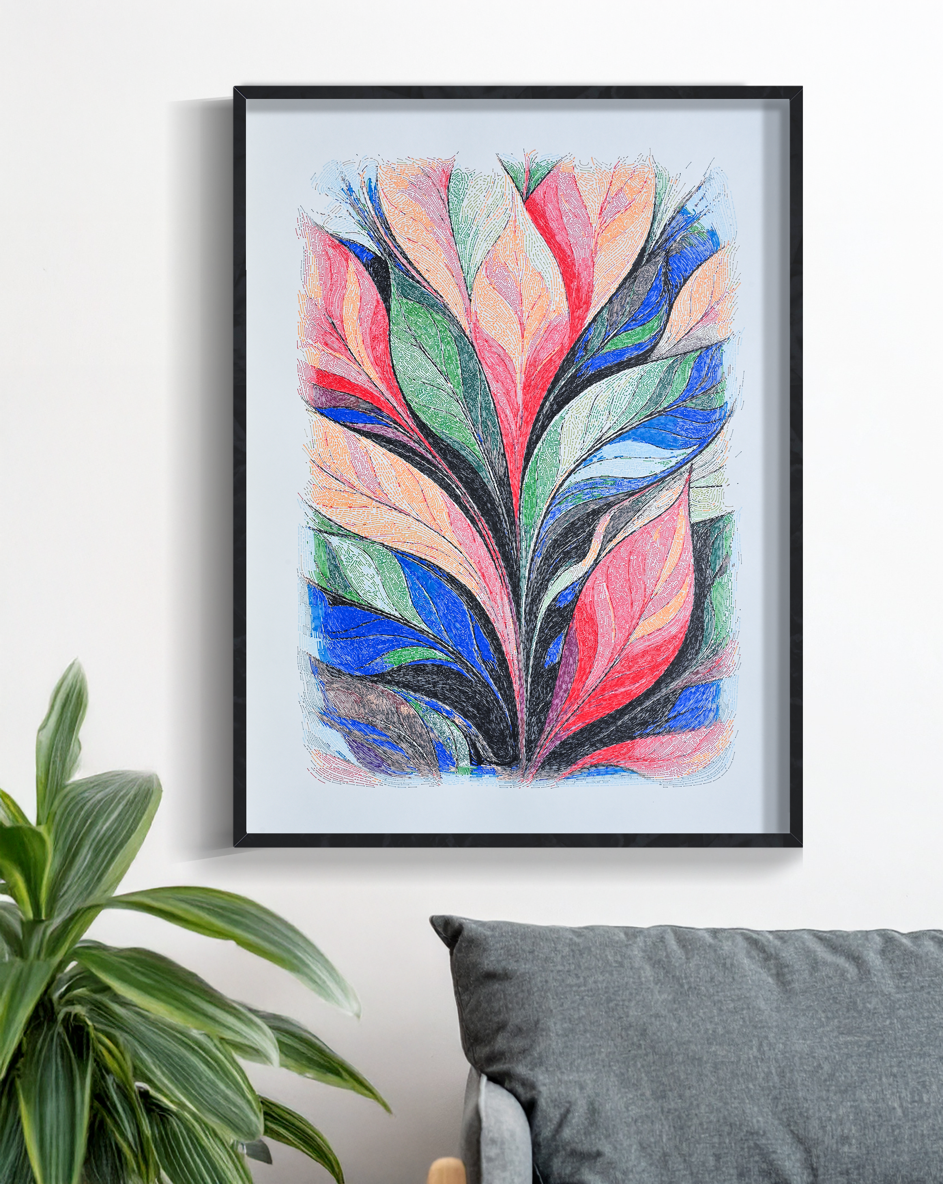 Abstract geometricpen plotter art, generative art prints, algorithmic art
