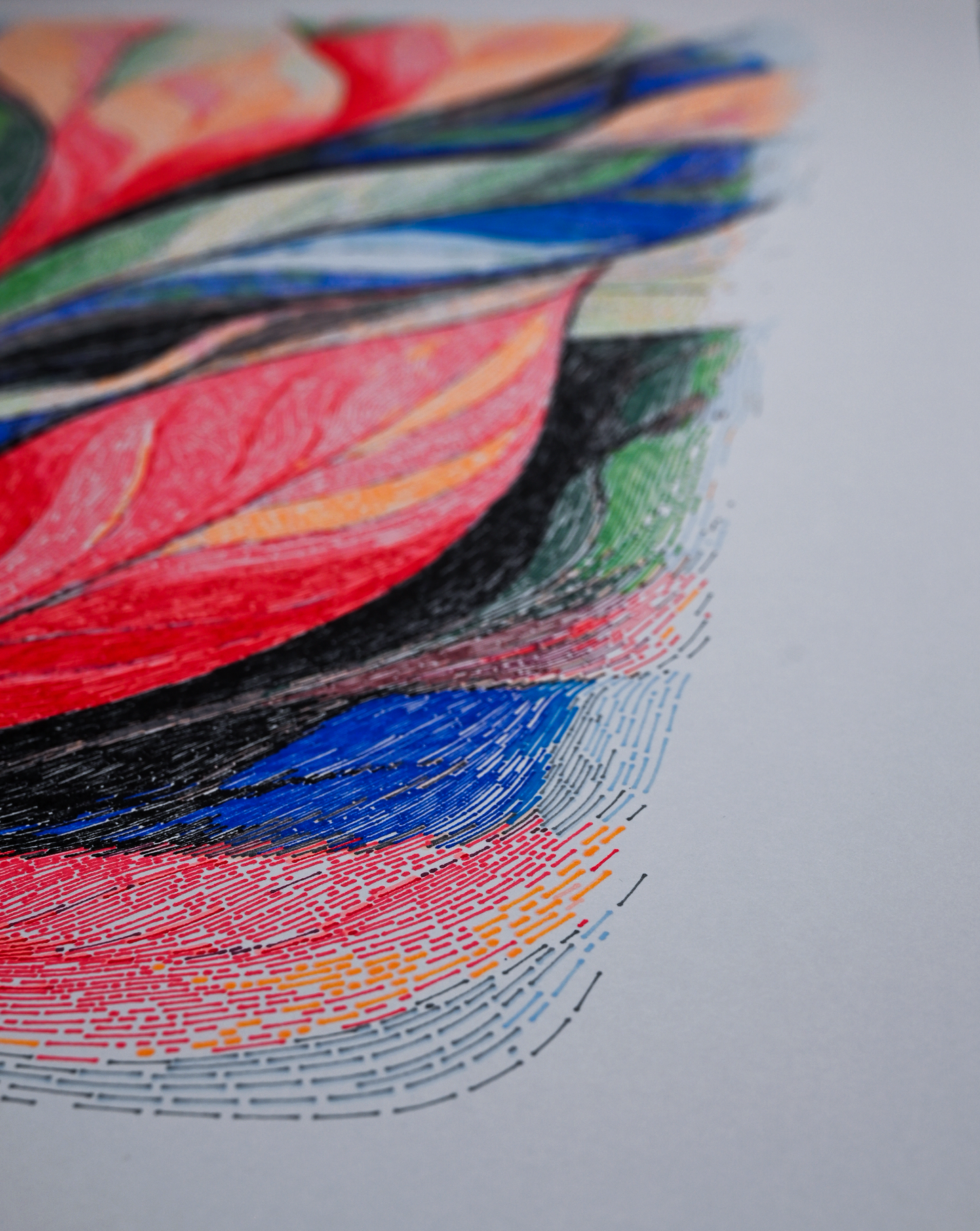 Abstract geometric line art symbolizing perception and depth – pen plotter art, generative art prints, algorithmic art
