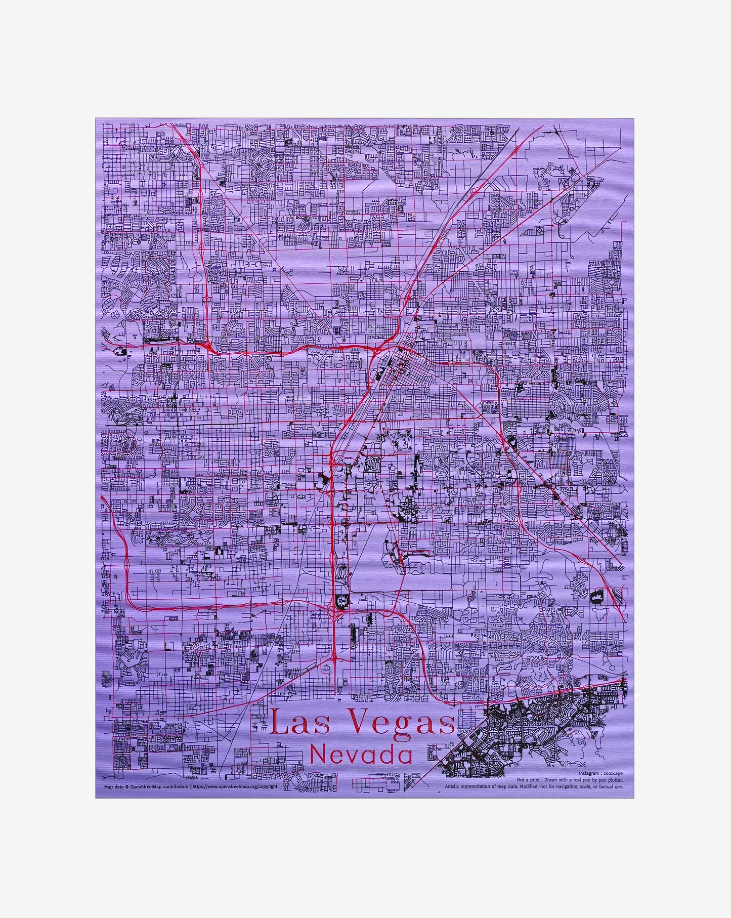 Las Vegas - 1 | Map 16" x 20"