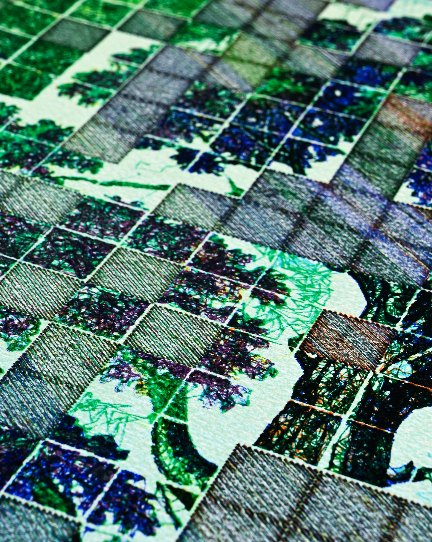 Machine-drawn geometric pattern resembling garden trellis – generative Generative art prints artwork- another view