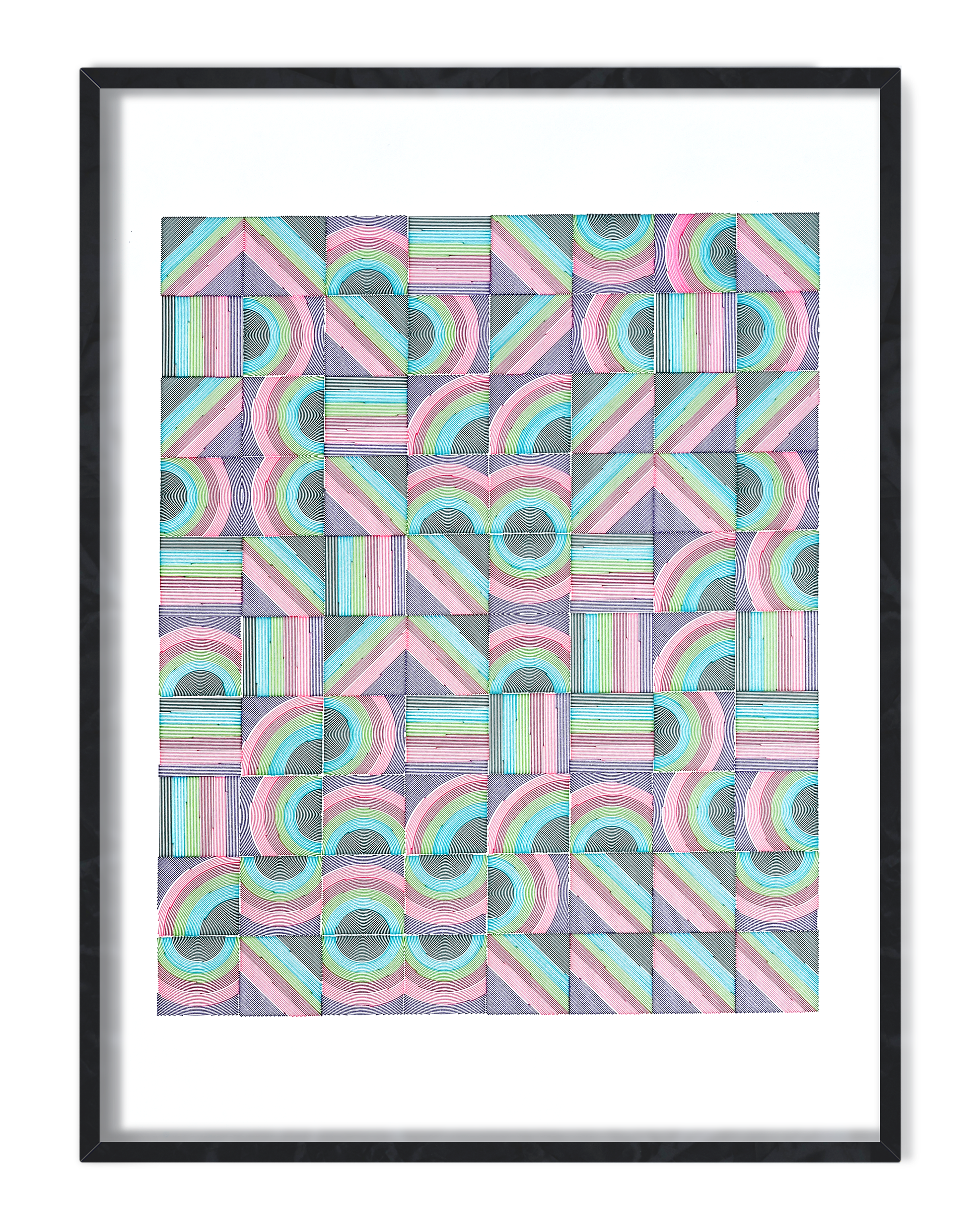 Machine-drawn abstract geometric artwork – Machine-drawn art line art with tonal patterns- pen plotter art, generative art prints, algorithmic art, pen plotter art
