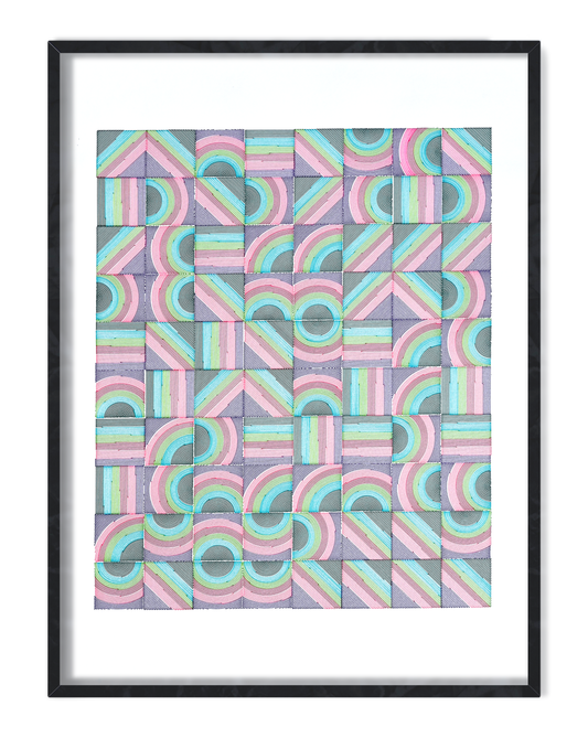 Machine-drawn abstract geometric artwork – Machine-drawn art line art with tonal patterns- pen plotter art, generative art prints, algorithmic art, pen plotter art
