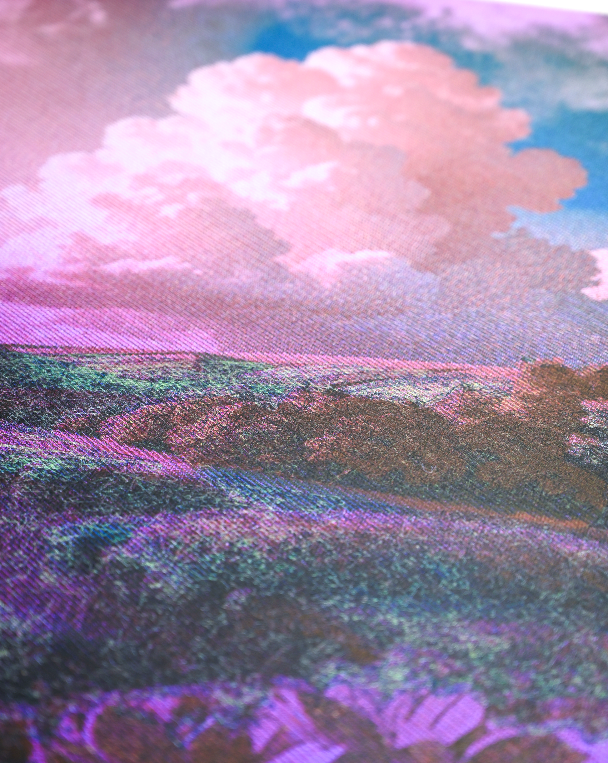 Machine-drawn geometric nights-cape – generative Pen plotter art art print inspired by California skies - details- pen plotter art, generative art prints, algorithmic art