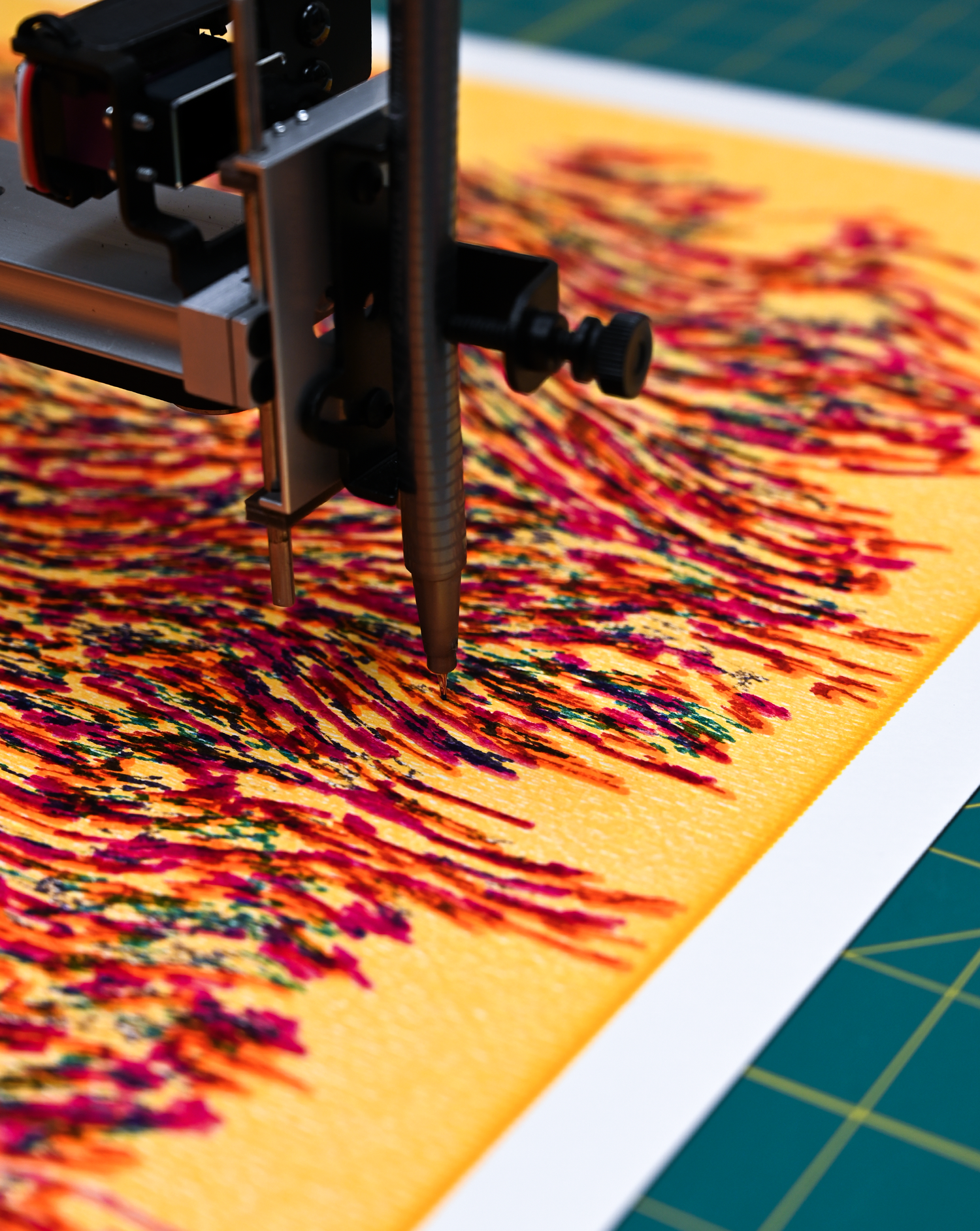 Machine-drawn geometric pattern resembling garden trellis- pen plotter art, generative art prints, algorithmic art