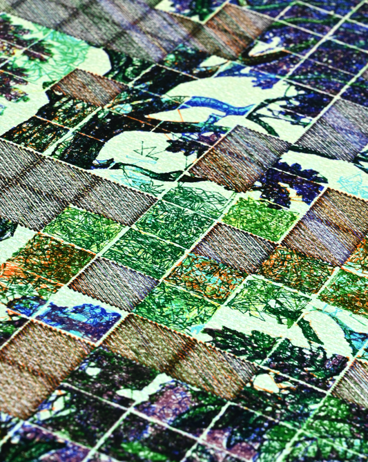 Machine-drawn geometric pattern resembling garden trellis pen plotter art, generative art prints, algorithmic art