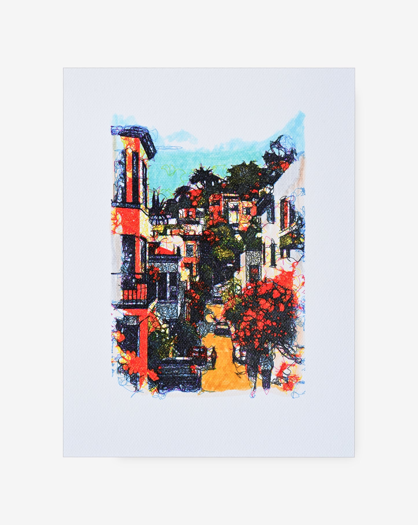 Plotter plotter art of steep San Francisco street – Generative art prints