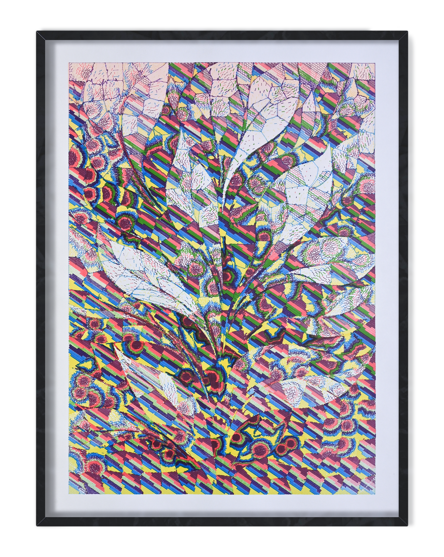 Machine-drawn geometric pattern inspired by glass and reflection pen plotter art, generative art prints, algorithmic art