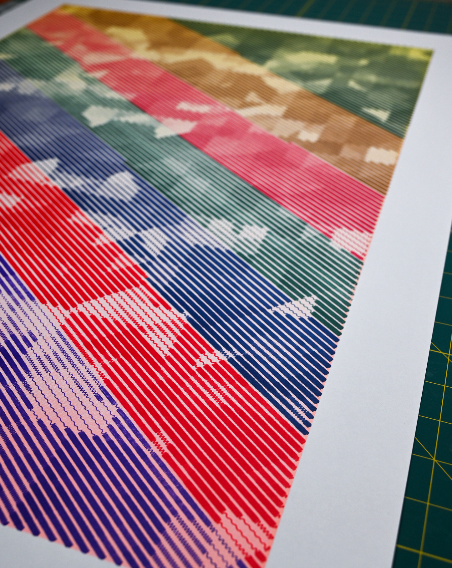 Machine-drawn octagonal geometric pattern – pen plotter art, generative art prints, algorithmic art