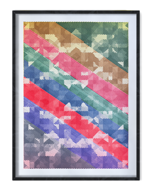 Machine-drawn octagonal geometric pattern –pen plotter art, generative art prints, algorithmic art