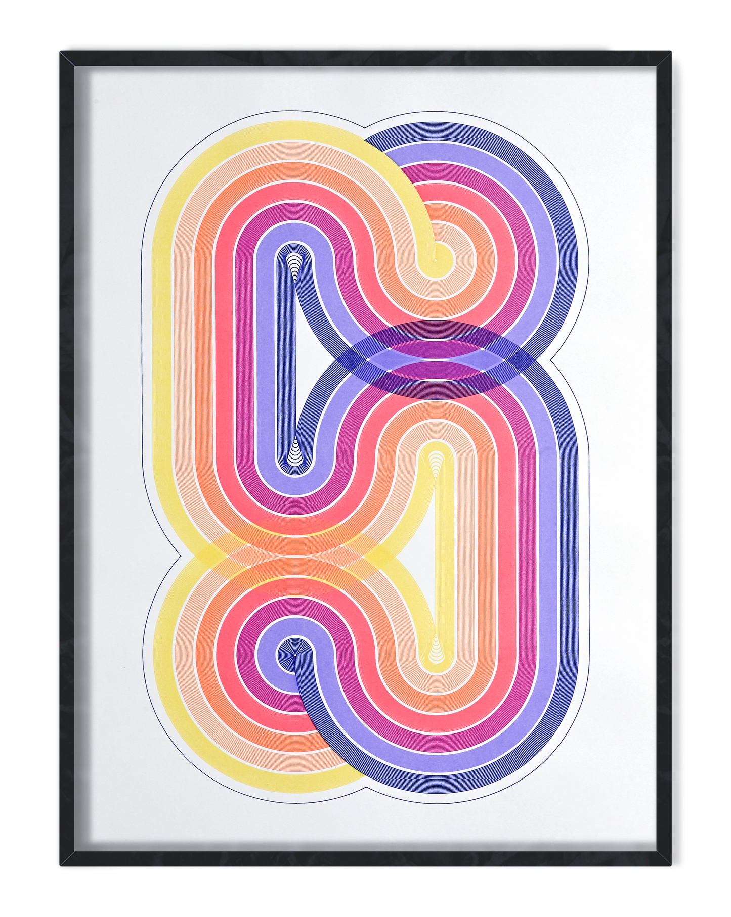 Pen plotter geometric line art of curved arcs and waves – generative plotter artwork-Right-pen plotter art, generative art prints, algorithmic art,