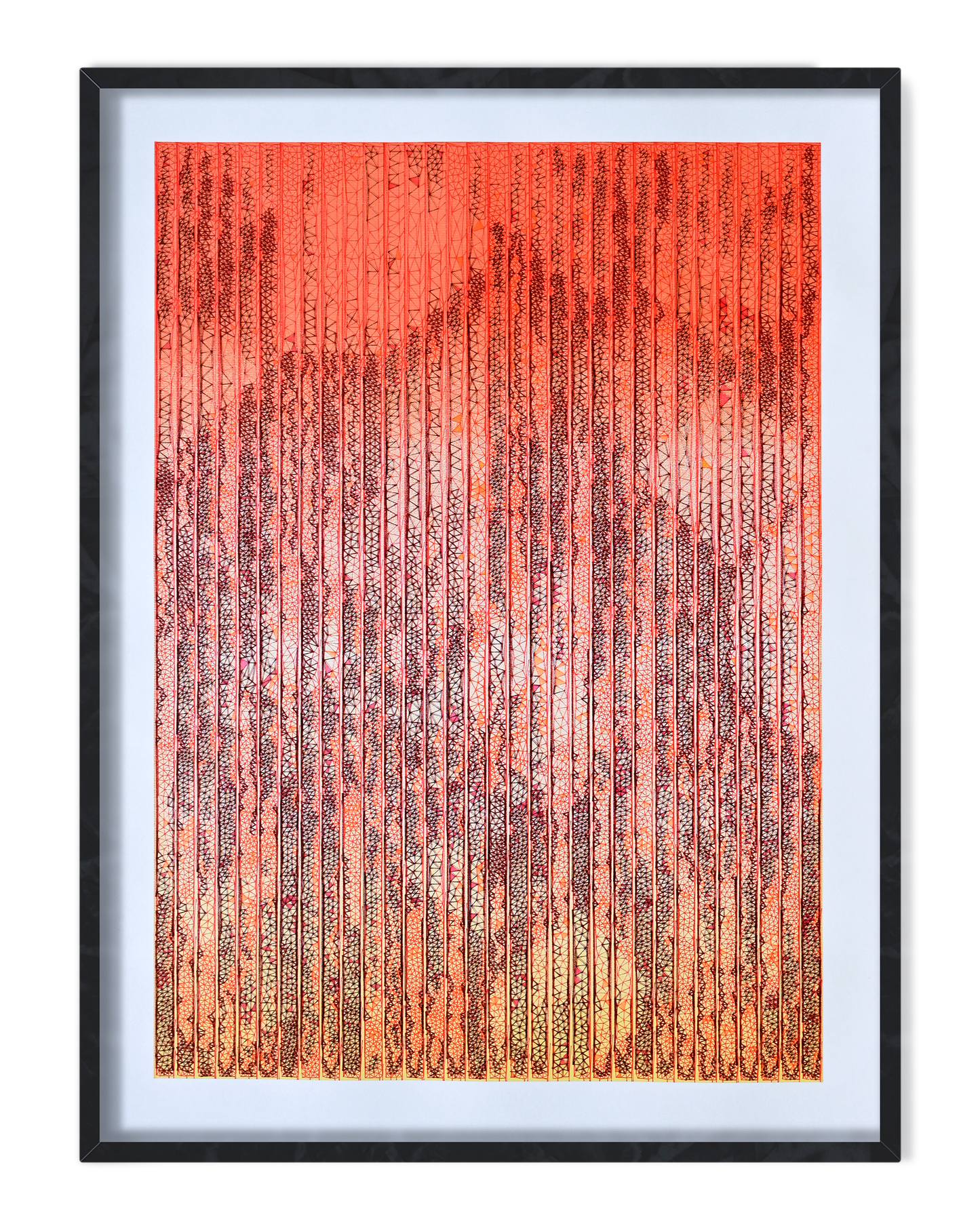 Pen plotter line drawing inspired by texture and luminous pattern – geometric generative art- pen plotter art, generative art prints, algorithmic art
