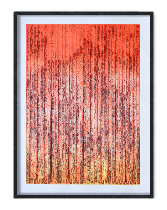 Pen plotter line drawing inspired by texture and luminous pattern – geometric generative art- pen plotter art, generative art prints, algorithmic art
