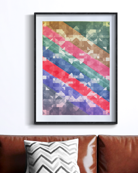 Machine-drawn octagonal geometric pattern –-pen plotter art, generative art prints, algorithmic art