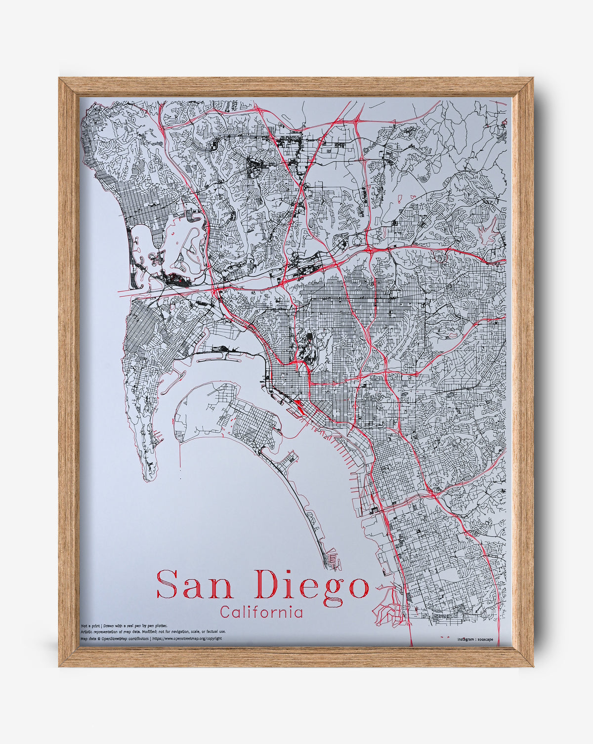 San Diego - 1 | Map 16" x 20"