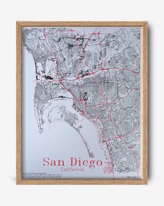 San Diego - 1 | Map 16" x 20"