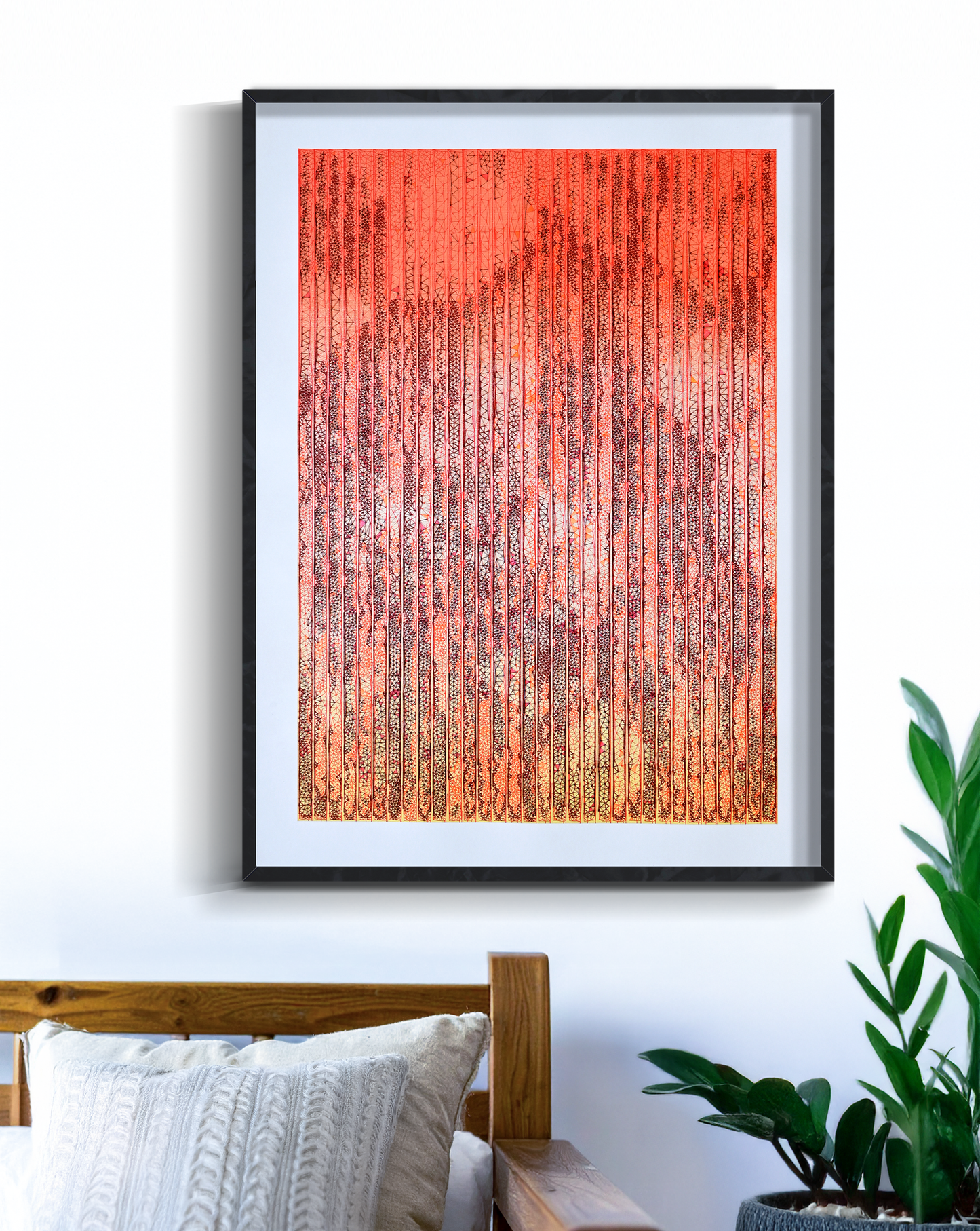 Pen plotter line drawing inspired by texture and--pen plotter art, generative art prints, algorithmic art
