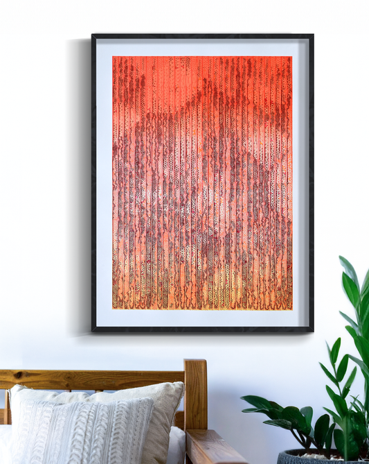 Pen plotter line drawing inspired by texture and--pen plotter art, generative art prints, algorithmic art
