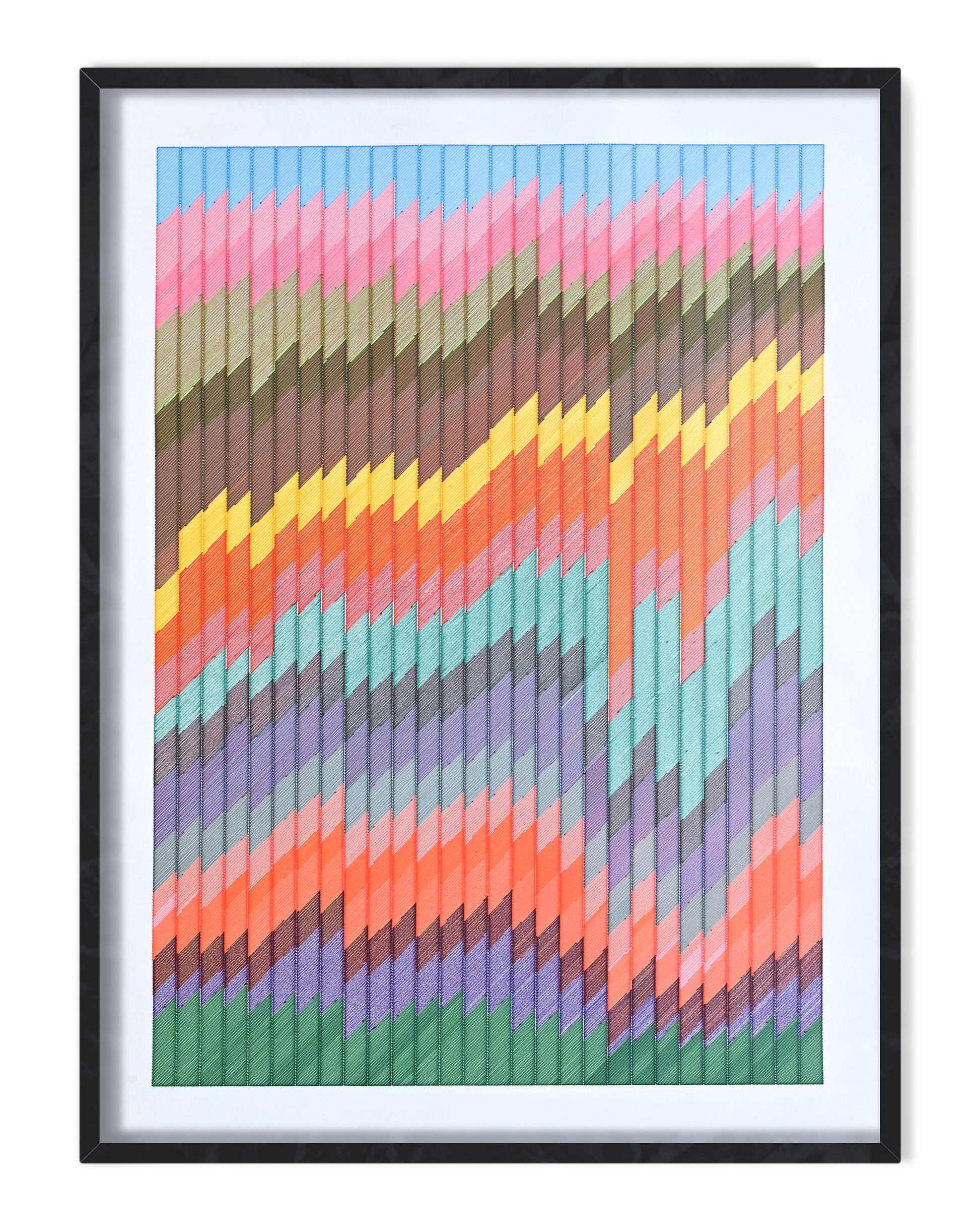 Geometric art inspired by prism reflections  pen plotter art, generative art prints, algorithmic art