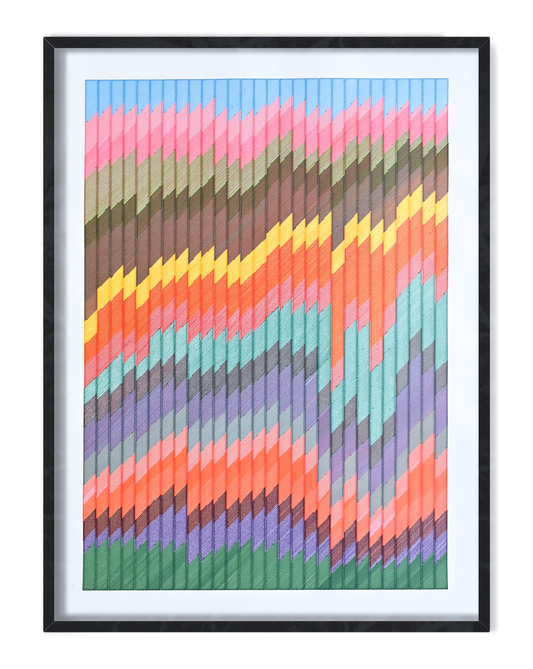 Geometric art inspired by prism reflections  pen plotter art, generative art prints, algorithmic art