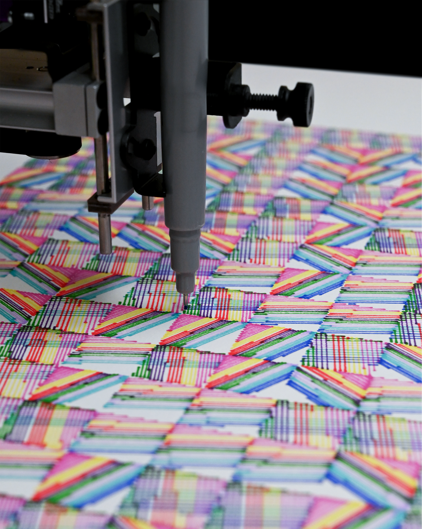 Machine-drawn  pen plotter art, generative art prints, algorithmic art,